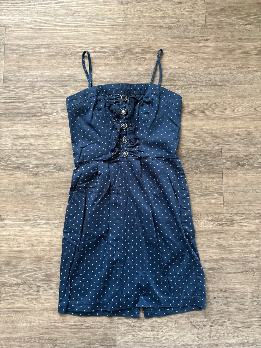 Polka Dot Button-Front Cami Dress